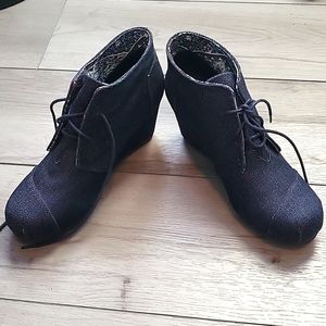 Denim wedges
